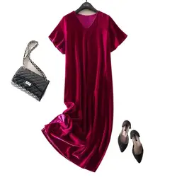 Brand fashion Simple sexy shirt dress loose casual streetwear velour dress Japanese elegant sexy Split dress robe femme vestidos