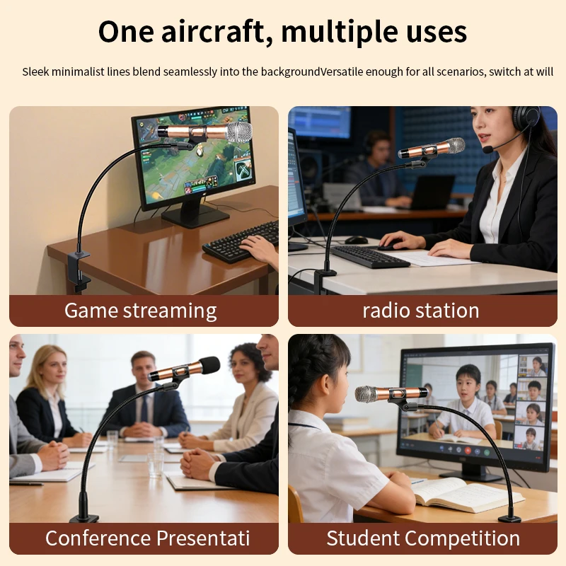Portable Metal Gooseneck Mic Holder Stand For Live Stream Meeting Podcast Recording Bulk Discount