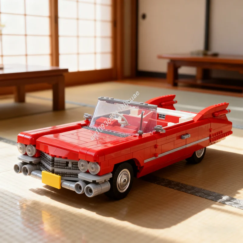 1458 stücke MOC Cadillac Serie Cabrio Icons Modell Bausteine Architektur Weihnachten Geschenke Spielzeug Kreative Bildung