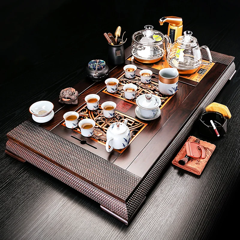 Serving Luxury Tea Tray Decorative Accessories Drainage Drip Tea Tray Pot Rectangle Kitchen Living Room Bandeja Madera Teaware