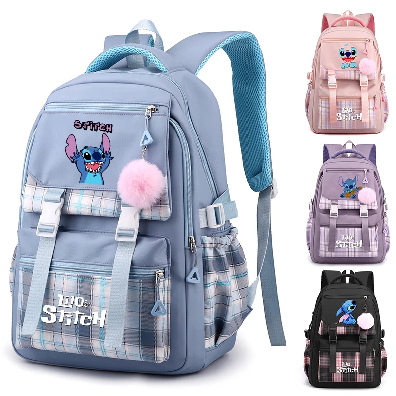

MINISO Lilo Stitch рюкзак для девочек и мальчиков, студенческий подростковый рюкзак, женские милые повседневные школьные сумки, подарок на день рождения, игрушка