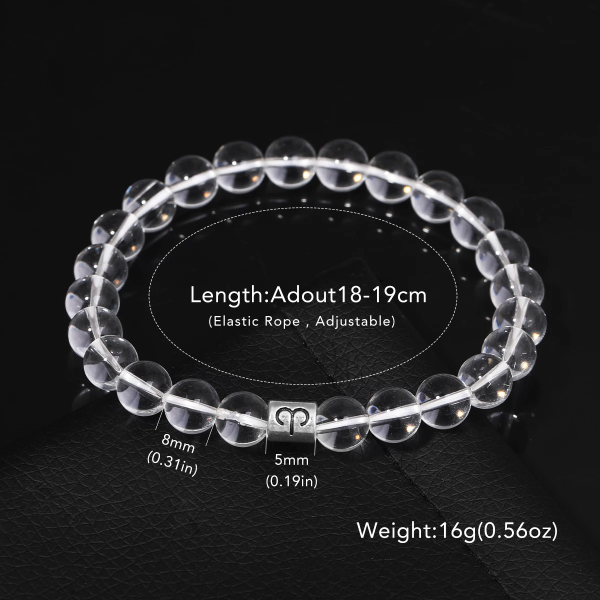 12 Constellation Zodiac Sign Charm  Bracelets Men Women Aquarius Virgo Vintage White Crystal Bracelet 8mm Bangle Birthday Gift