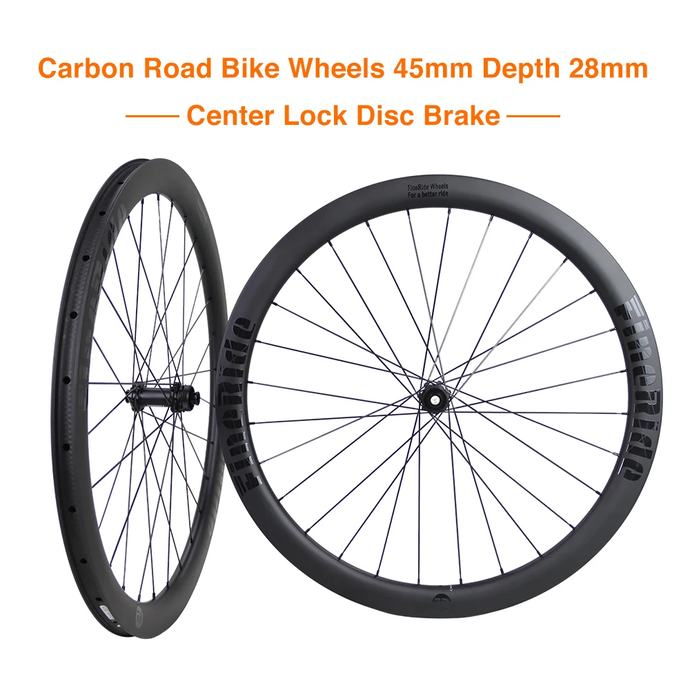 

FineRide Uitralight Carbon Fiber Wheels for Cycling Steel Ratchet 36T Hub 700c Disc Brake Road Bike Wheelset Tubeless Ready