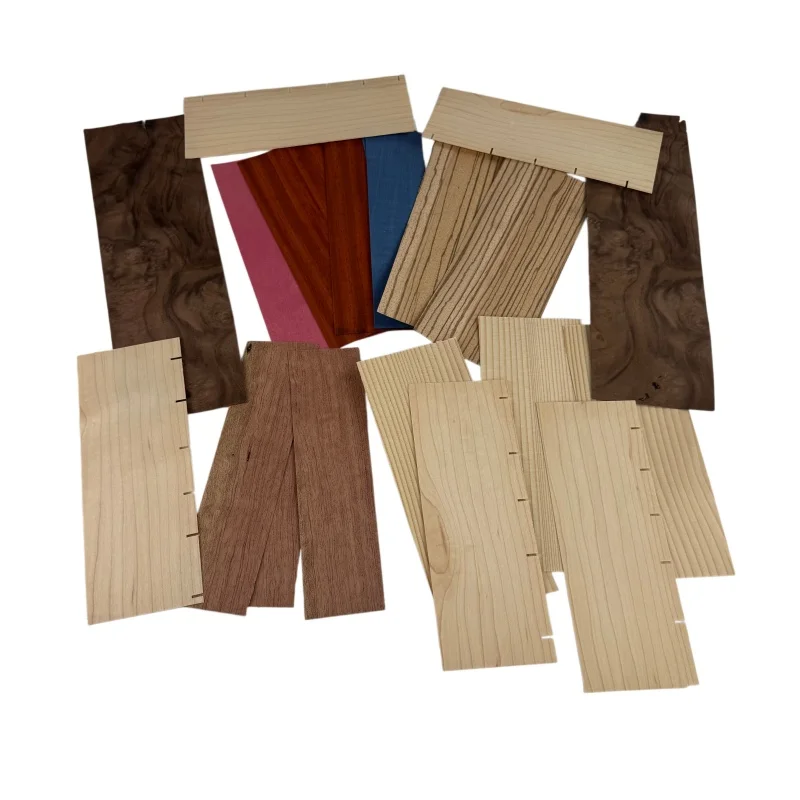 

0.5mm（Mixed Veneer Sheets Pack） Natural Wood Veneer Offcuts Exotic Veneer DIY Craft Material Guitar body veneer