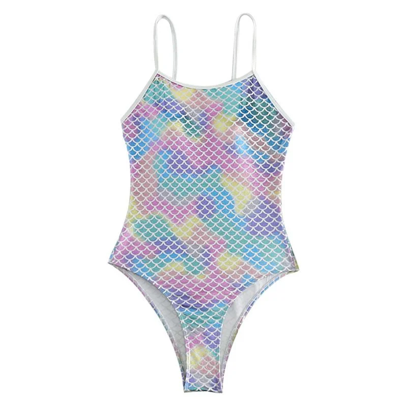 Fish Scale Strap One Piece Bikini Woman Sexy Backless Swimwear Beach Bathing Suit Swimming Suit Women Swimsuit Bikinis