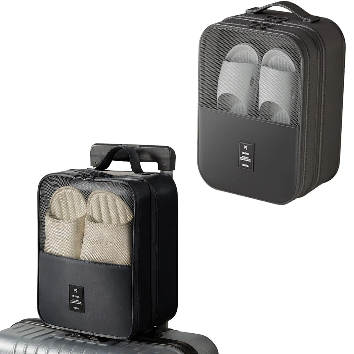 3 طبقات المحمولة حقيبة أحذية السفر متعددة الوظائف أشتات الملابس الداخلية الملابس أكياس الأحذية المنظم تخزين الملحقات #1