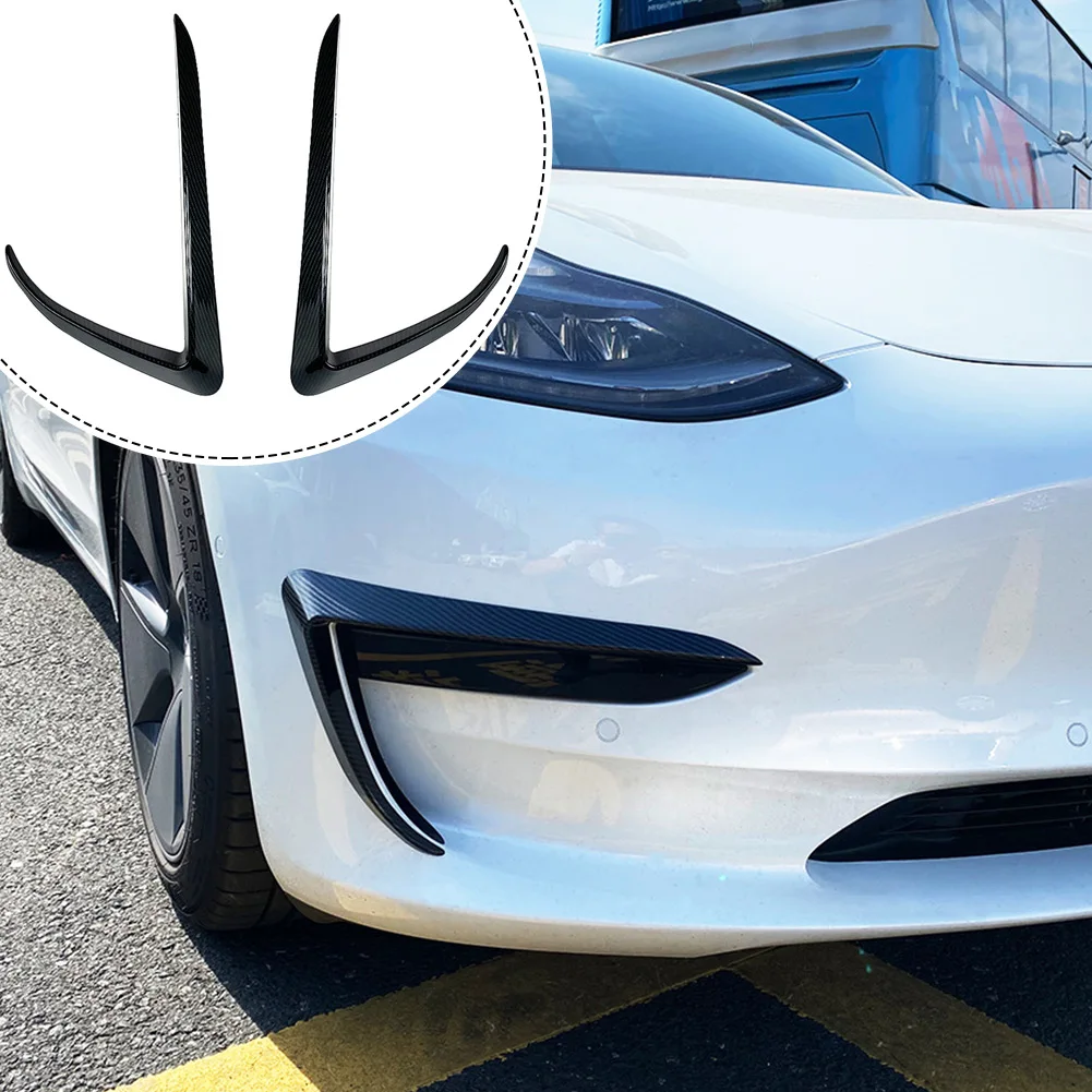 2Pcs Front Bumper Cover For Tesla Correct Connector Direct Installation Eyebrow Trim Model 3 ABS Plastic  2Pcs