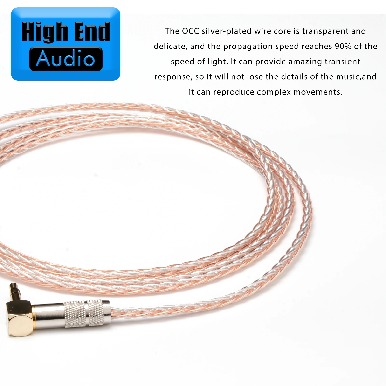 Preffair Elbow 3.5mm 7N OCC Audio Cord with Gold-Plated 3.5 Jack to Jack 90 Degree Plug HiFi Stereo Aux Cable for tablet laptop