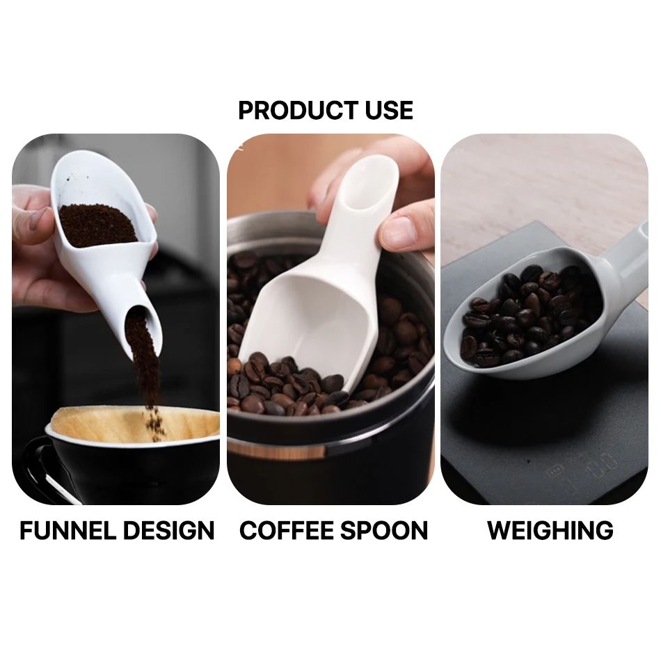 Coffee Bean Spoon Espresso Funnel Coffee Measuring Scoop Ceramics Dosing Spoon 15g Beans Tea Sugar Coffee Accessories