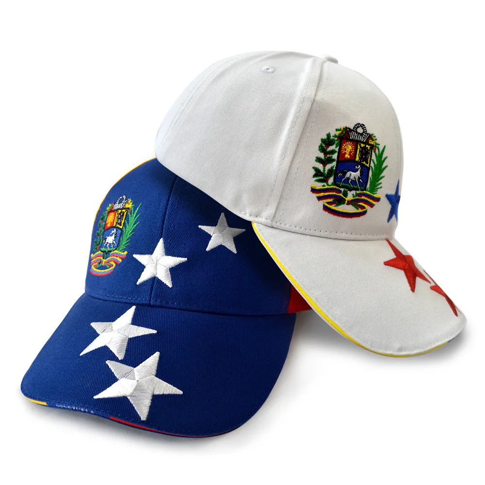 The Venezuelan National Symbols Patriotic Baseball Cap Embroidered Stars National Coat of Arms Adjustable Hat Peaked Sandwich