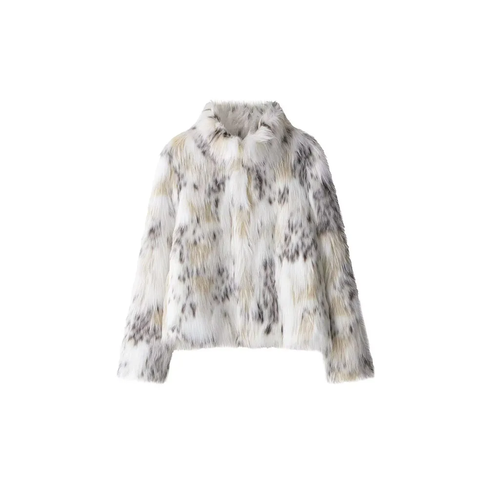 

Autumn and winter new women's fashion European and American style faux fur effect jacket