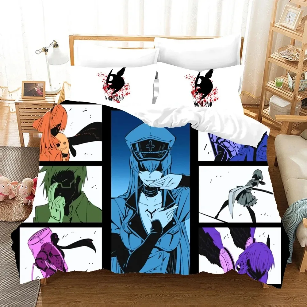 3D Printed Akame ga KILL Bedding Set Anime Duvet Cover Double Twin Full Queen King Adult Kids Bedclothes Quilt Cover