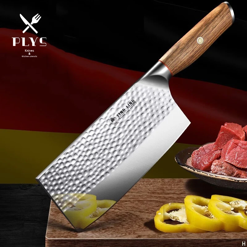 PLYS Forged Kitchen Meat Cleaver Stainless Steel Household Vegetable and Fruit Slicing Knife High-end Whacked Chef Knife