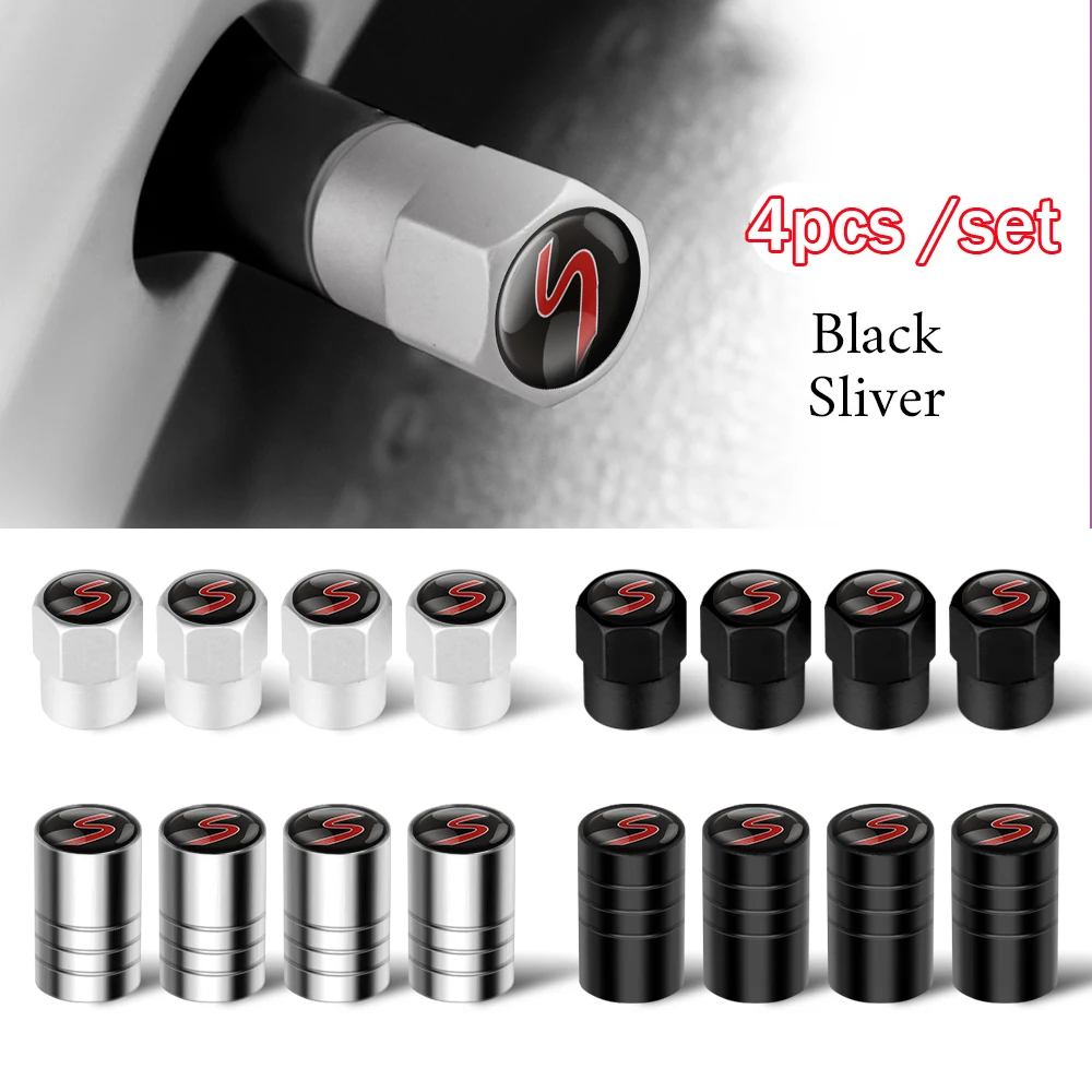 4PCS Car S Badge Wheel Tires Valve Caps Tyre Valve Stem Covers For Mini Cooper R56 R53 R50 F55 F56 R61 Countryman Accessories