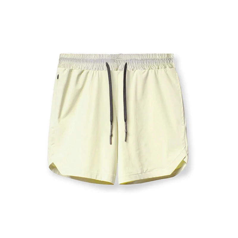 2025 New Men's Shorts Single-Layer Woven Quick Dry Solid Color Running Fitness Sports Casual American Fifth Pants Comfortable