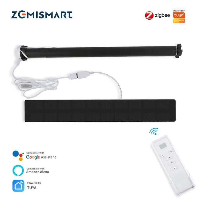 New Zemismart Smart Zigbee Roller Shade Motor Built in Battery for 37 38mm Tube Tuya Smart Life APP Alexa Google Home Control