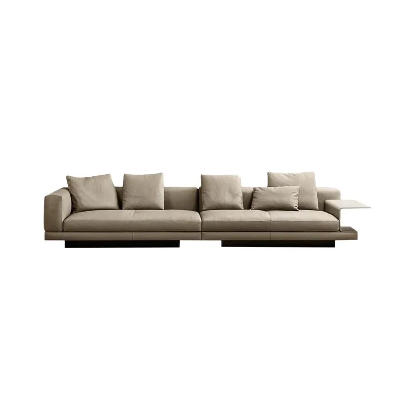 Italian minimalist Connelly leather sofa light luxury large and small apartment straight row three people first layer cowhide