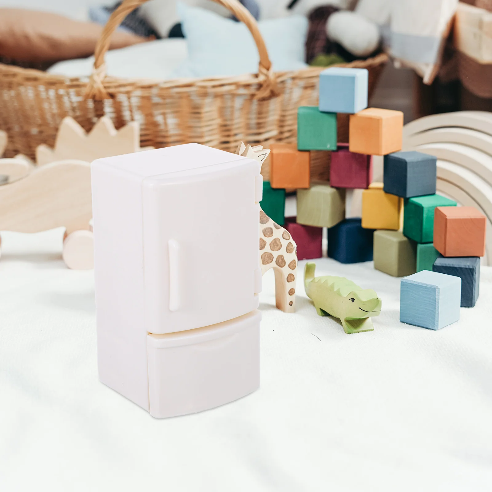 

2 Pcs Mini Fridge Kids Toy Accessories Plastic Dollhouse Refrigerator Child Room