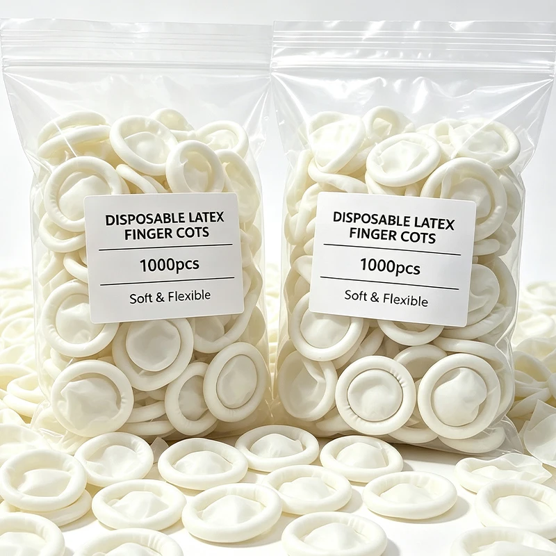 100-1000 pièces de protège-doigts jetables blancs, anti-poussière, antidérapants, multi-usages, durables, outils de nettoyage des doigts