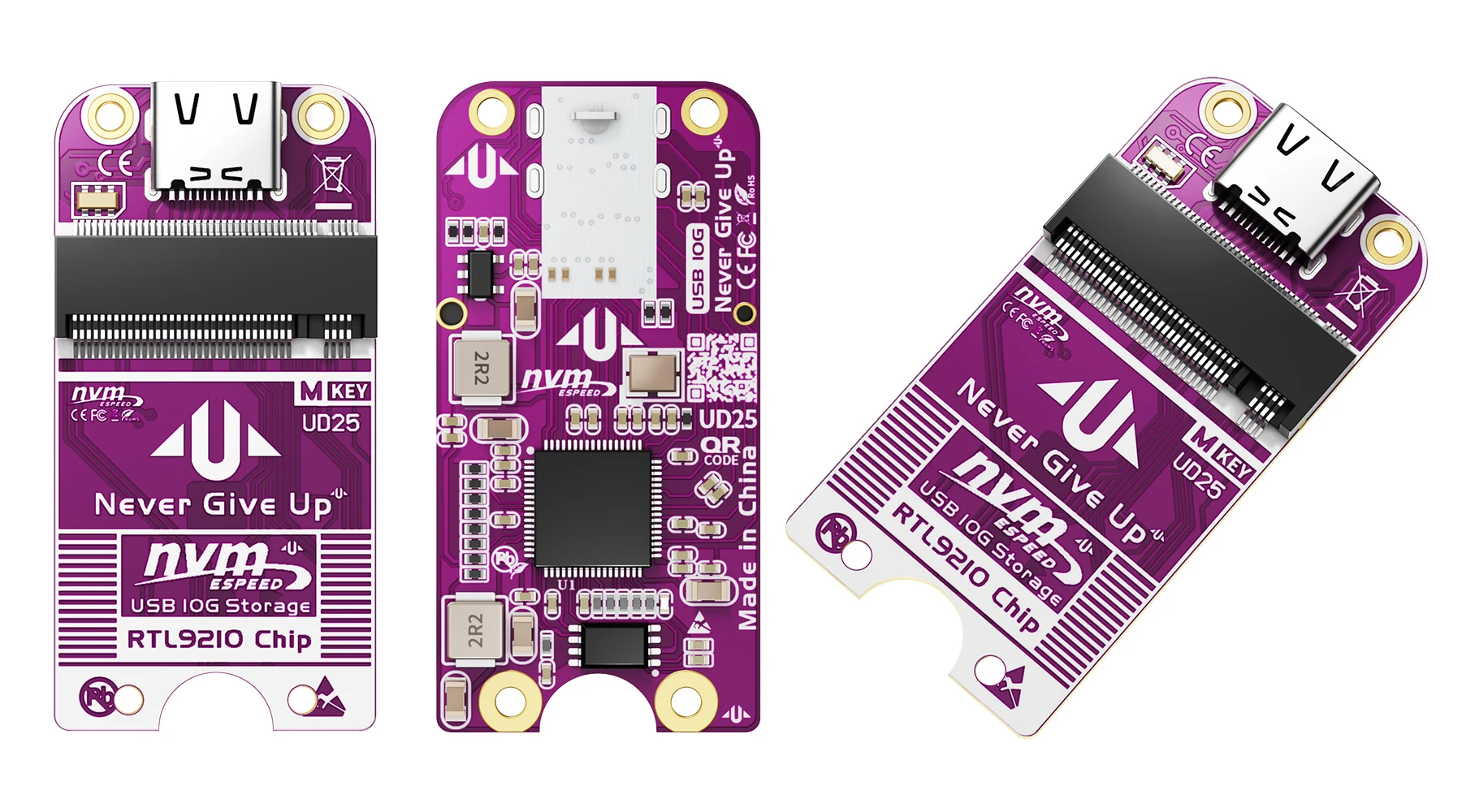 JEYI M.2 NVMe/SATA to USB Type-C Female Adapter Board(10Gbps)High-Speed PCB Bare Board for External SSD DIY & Custom Enclosures - Image 3