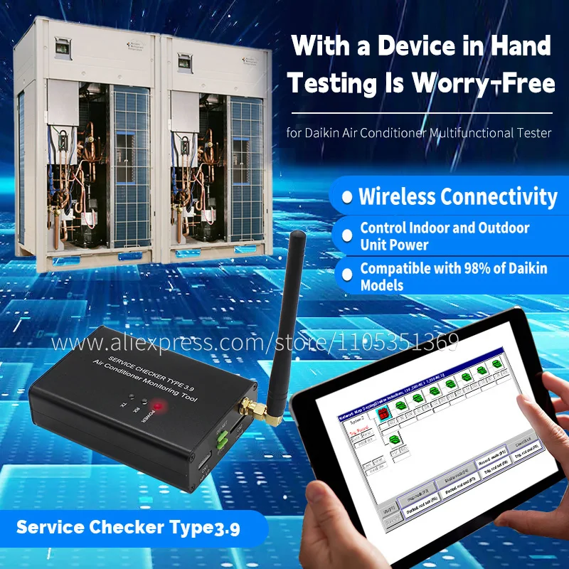 Herramienta de Monitoreo de Aire Acondicionado para Daikin, Verificador de Servicio Tipo 3, Conexión Wifi, Detección Inteligente de Fallos, Solución de Problemas
