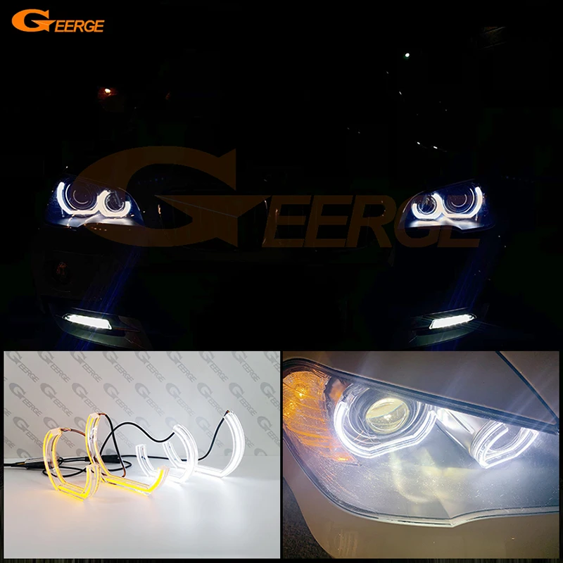For BMW X5 E53 E70 2000 2001 2002 - 2011 2012 2013 Ultra Bright Day Light Turn Signal DTM M4 Style LED Angel Eyes Kit Halo Rings