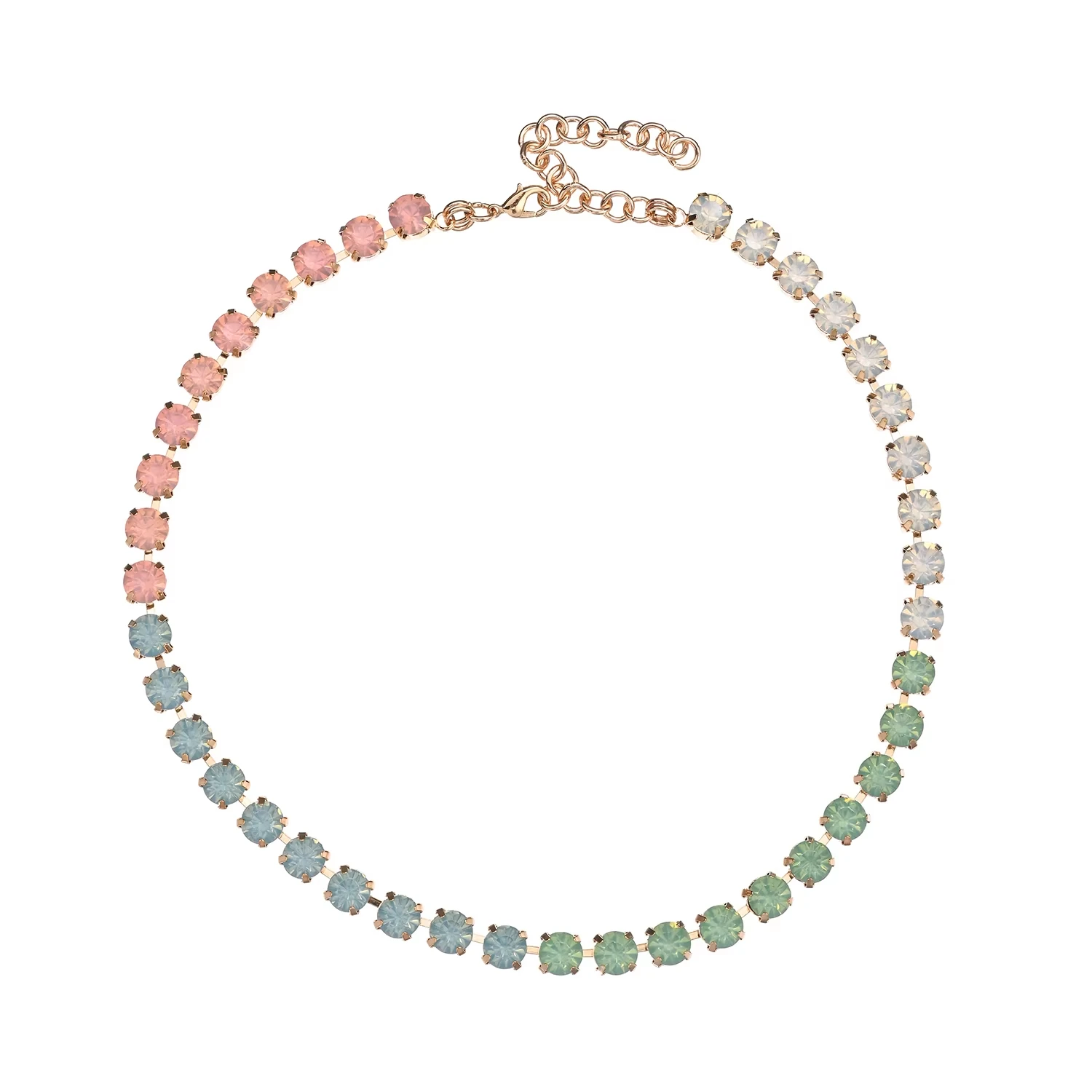 BEUTIFOR Strassperlen, bunte Kristall-Halskette für Damen, handgefertigt, Krallenfassung, Zirkonia-Halsband, Zubehör – Detail 11