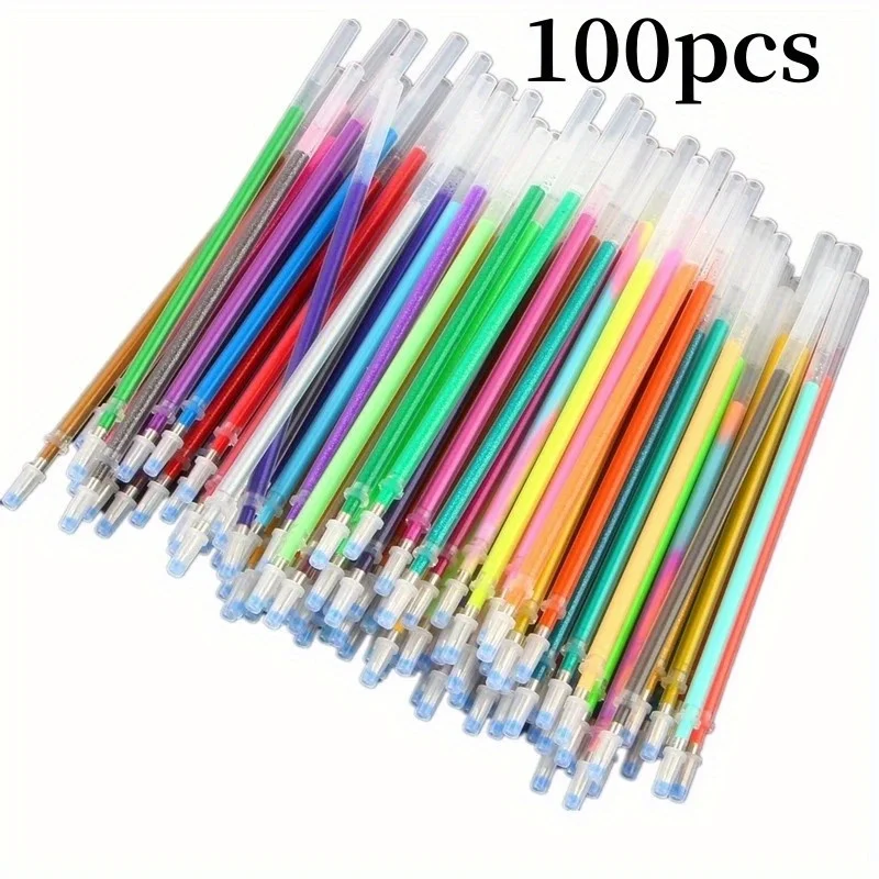 100 stücke 1,0mm Glitter Stift Minen Set Flash Mehrfarbige Gel Stift Refill Core DIY Kunst Schreiben Malerei Graffiti Stift Minen liefert – Detail 6