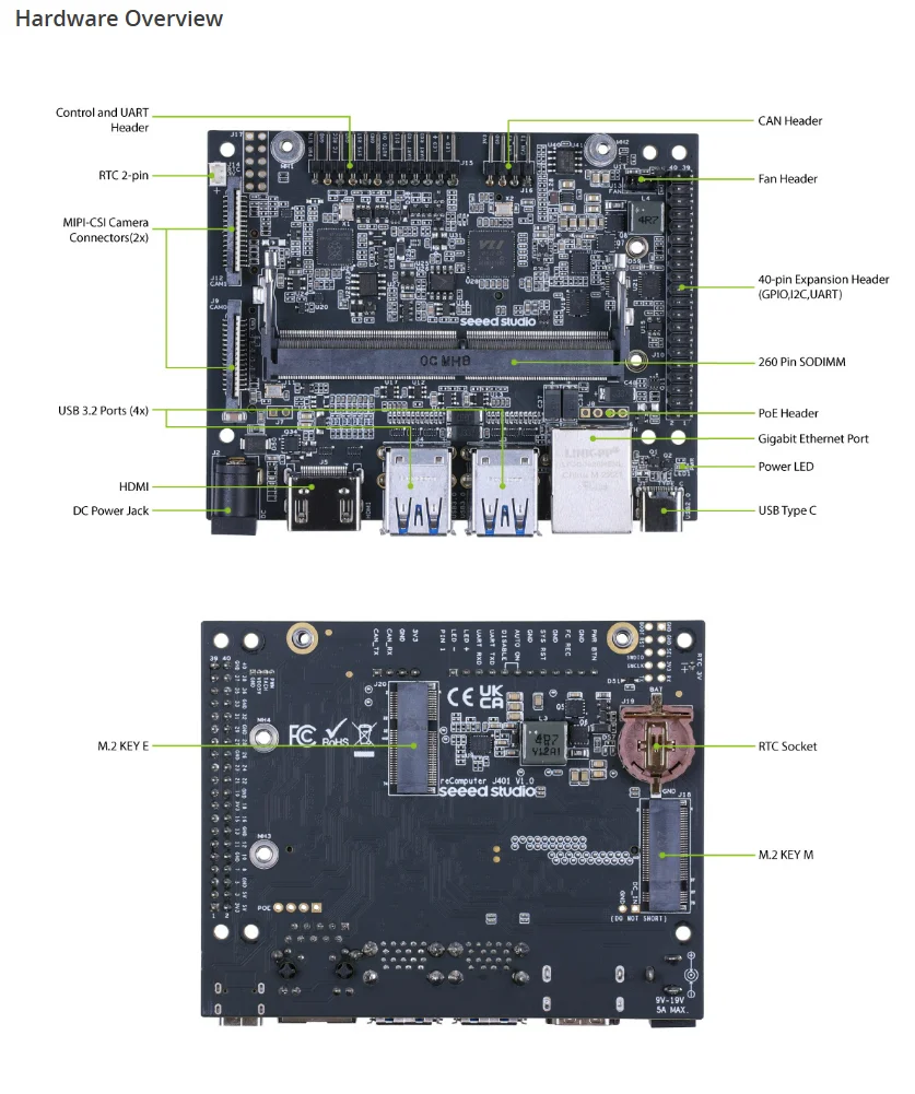 102110770 Development Boards & Kits - Other Processors reComputer J401 -Carrier Board for Jetson Orin NX/Orin Nano
