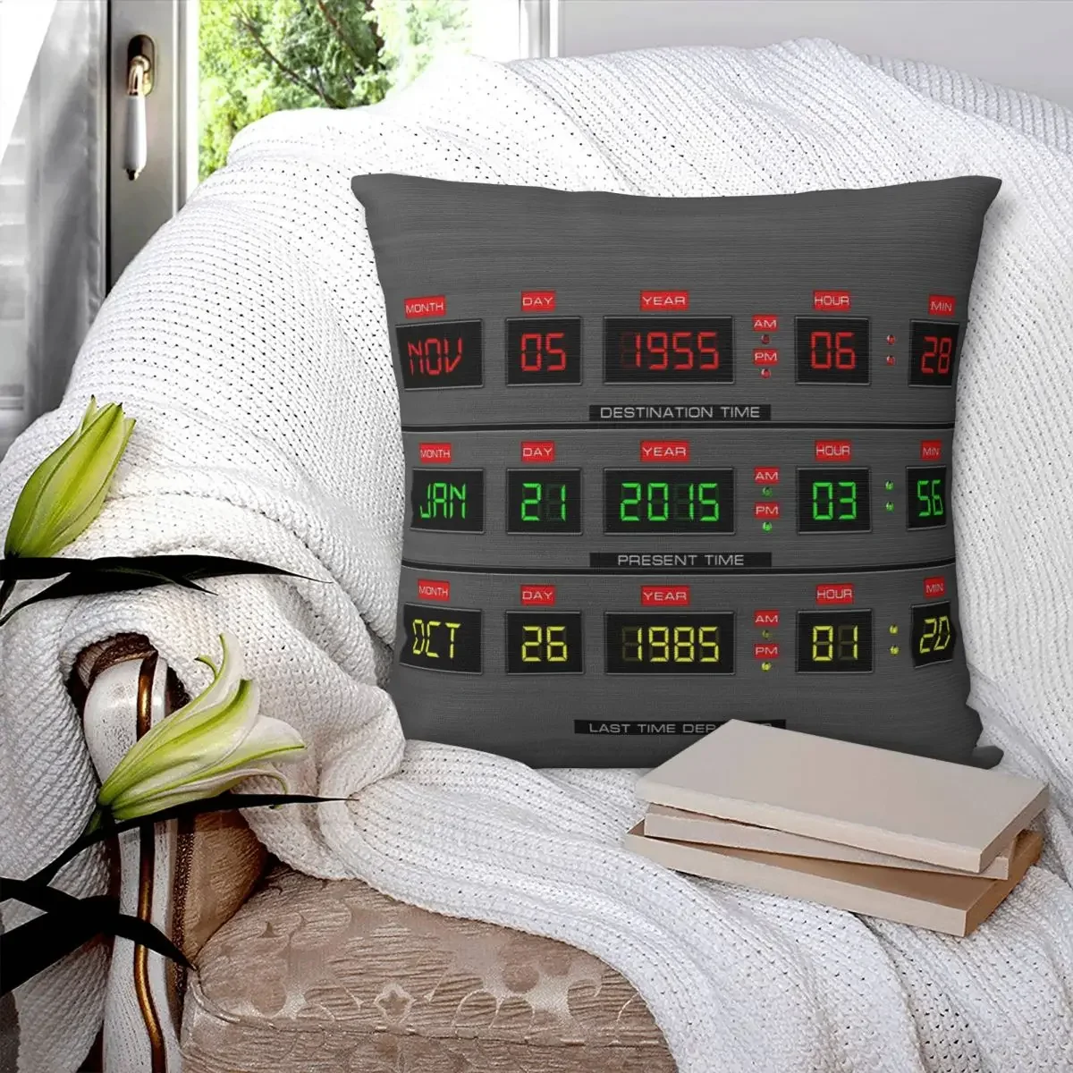 

Back To The Future Square Pillowcase Pillow Cover Polyester Cushion Decor Comfort Throw Pillow for Home Living Room