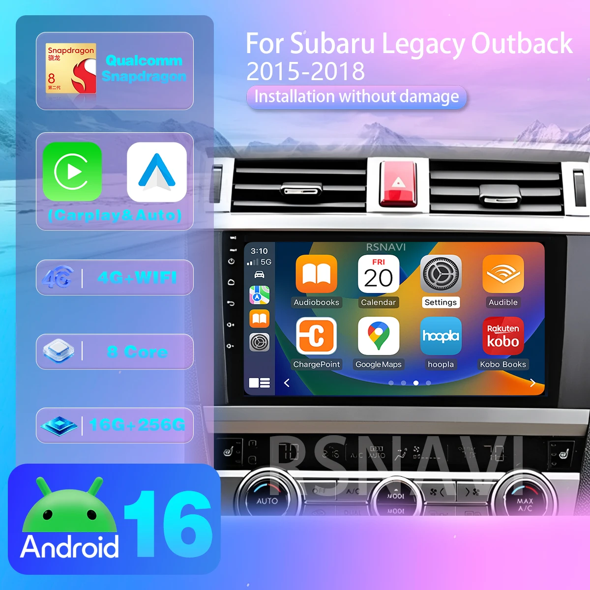 Android 16 For Subaru Outback 5 Legacy 2014-2017 Carplay Auto Car Radio Multimedia Player  2K Screen Car Radio Plug and Play