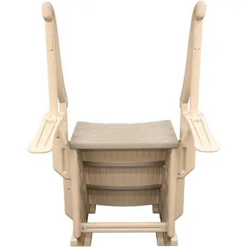 घुमावदार ड्रॉप-इन इनग्राउंड पूल स्टेप 3 ट्रेड सीढ़ी प्रवेश प्रणाली w/ 2 हैंडरेल्स और एडजस्टेबल माउंटिंग ब्रैकेट्स - बेस स्टेप, ग्रे ट्र 10 best sales सीढ़ियाँ - №7