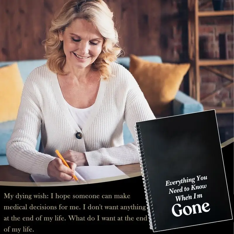 Planificador de fin de vida, libro de planificación de muerte, carpeta de preparación de documentos de cuenta final para servicio al cliente