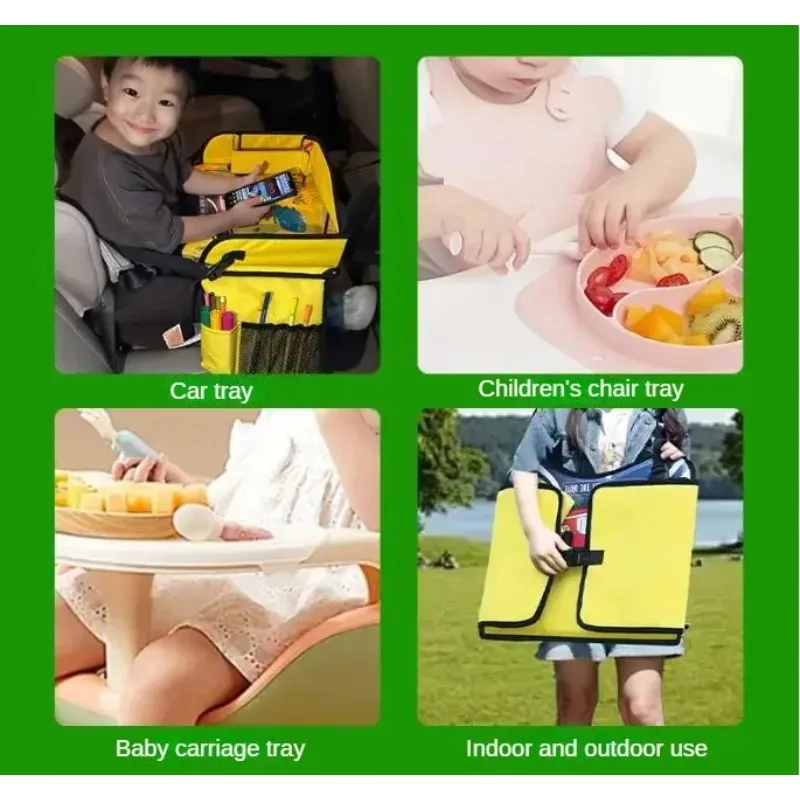 

Child Dining Plate Multi Functional Small Table Car Rear Seat Baby Tray Folding Storage Waterproof Auto Interior Accessories