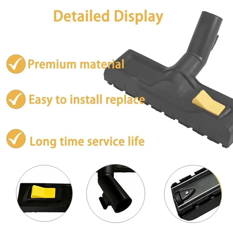 

BAAO-For Karcher WD4 WD5 WD6 Floor Brush Cloth Bag Replaceable Switchable Wet/Dry Nozzle Floor Brush Head Attachment
