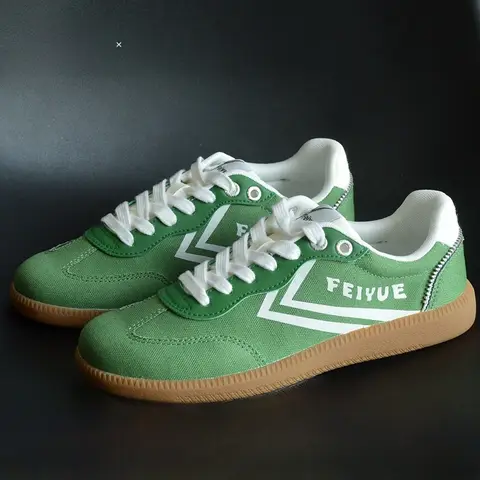 Feiyue Men's Retro Canvas Dequn oes Women's Mountain Pattern T-Head Board oes Badminton oes Korean Sle Low Top