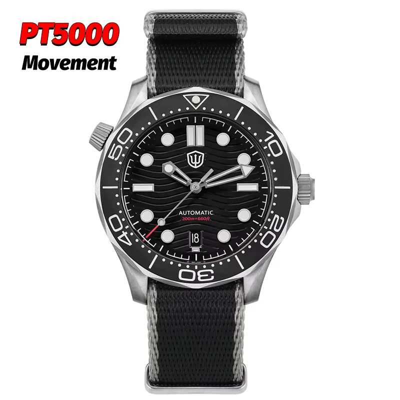 Watchdives WD007 V4 Automatic Dive Watch 200M Waterproof PT5000/SL3001 Titanium Case Sapphire Crystal Mens Vintage Watch Gift image 3