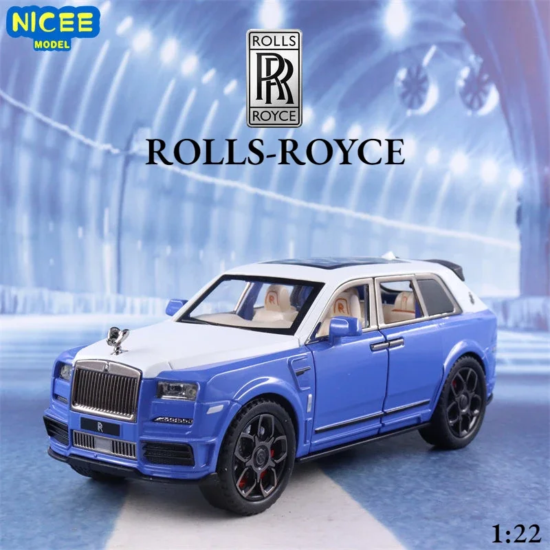 

1:22 Rolls-Royce Cullinan MASORY SUV Alloy Vehicles Diecast Metal Simulation Pull Back Car Model Sound Light Kids Toy Gifts F507