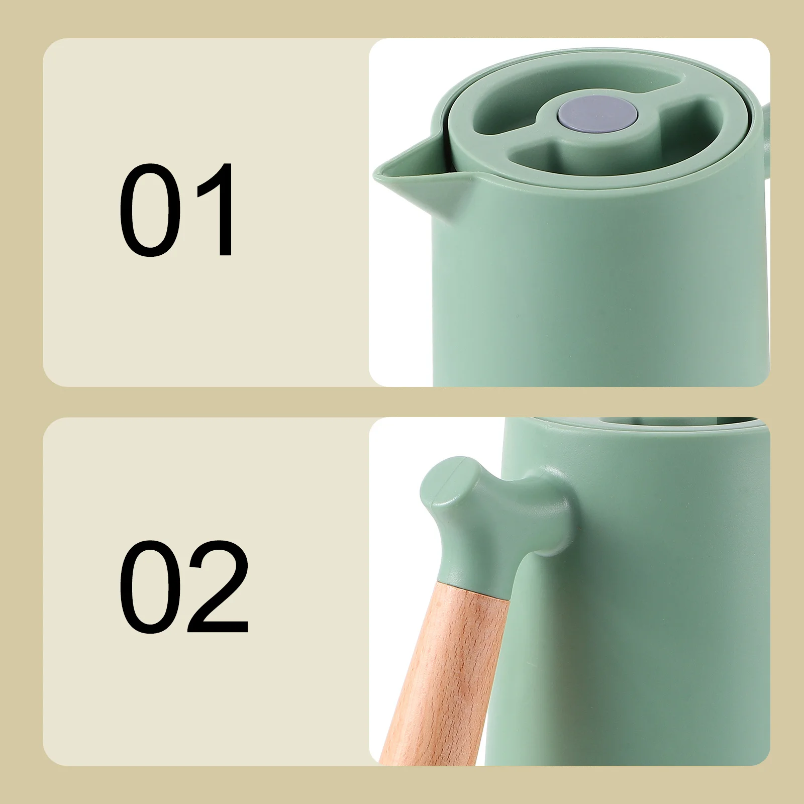 1 قطعة غلاية حرارية منزلية معزولة زجاجة ماء خزان زجاجي براد شاي صغير الدفء تصميم عصري سهل التجميع