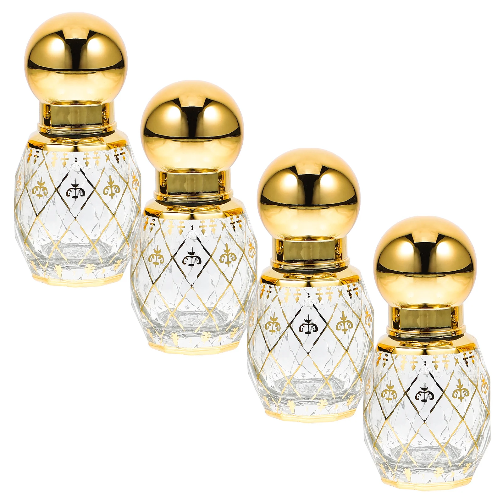 Bottiglie di profumo a rullo in vetro da 4 pezzi Bottiglie di olio riutilizzabili compatte da 8 ml Rulli di olio essenziale da viaggio Bottiglia di profumo in vetro a tenuta stagna