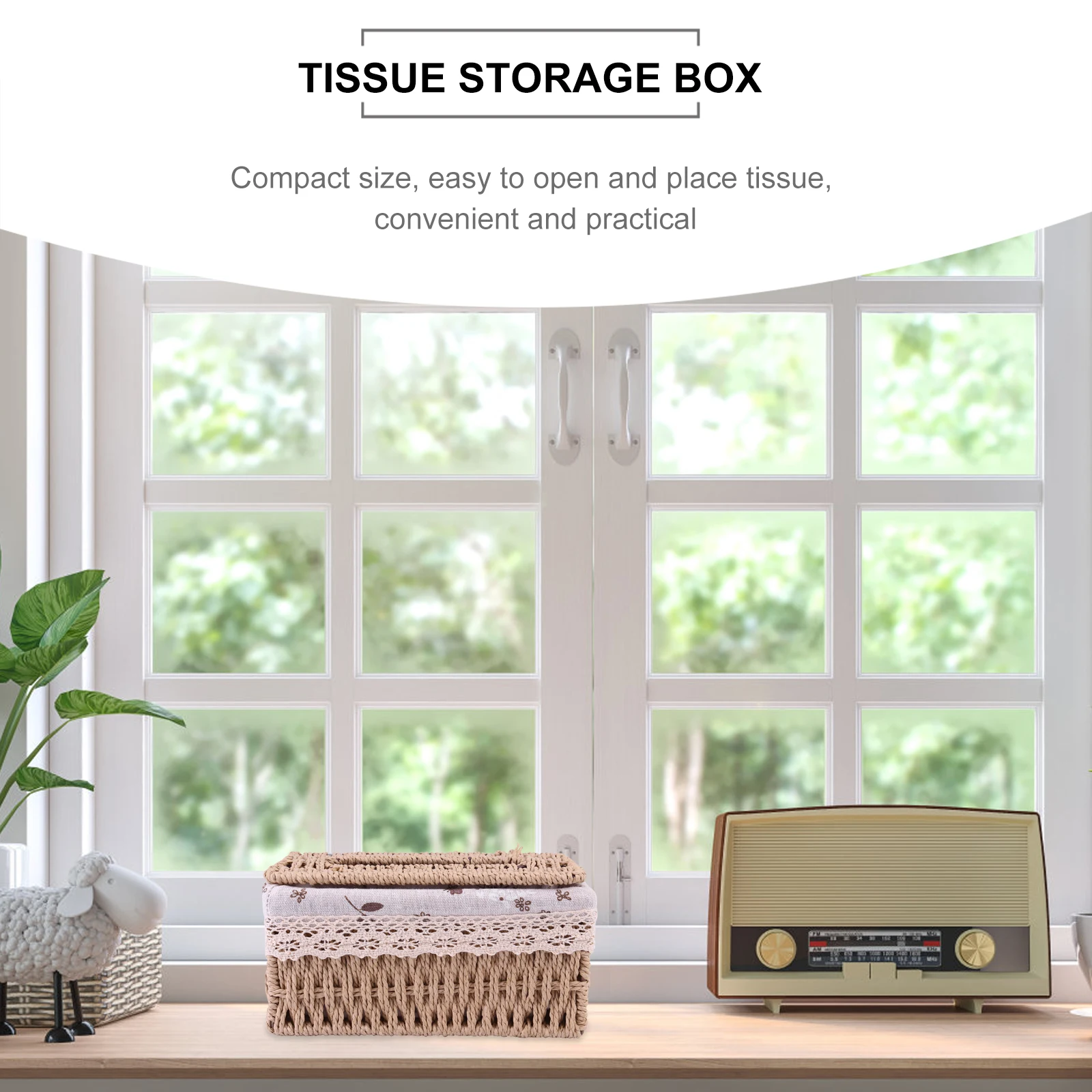 

Rattan Tissue Woven Container Straw Paper Towel Holder Home Storage Desk Tissue Storage Box Napkin Basket Multi purpose