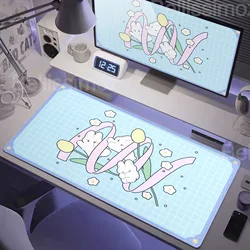Cute Rabbit Keyboard Accessories Gaming Mat XXL Large HD Table Mat Pastel Pink Kawaii Anime Protector Desk carpet Bunny Mousepad