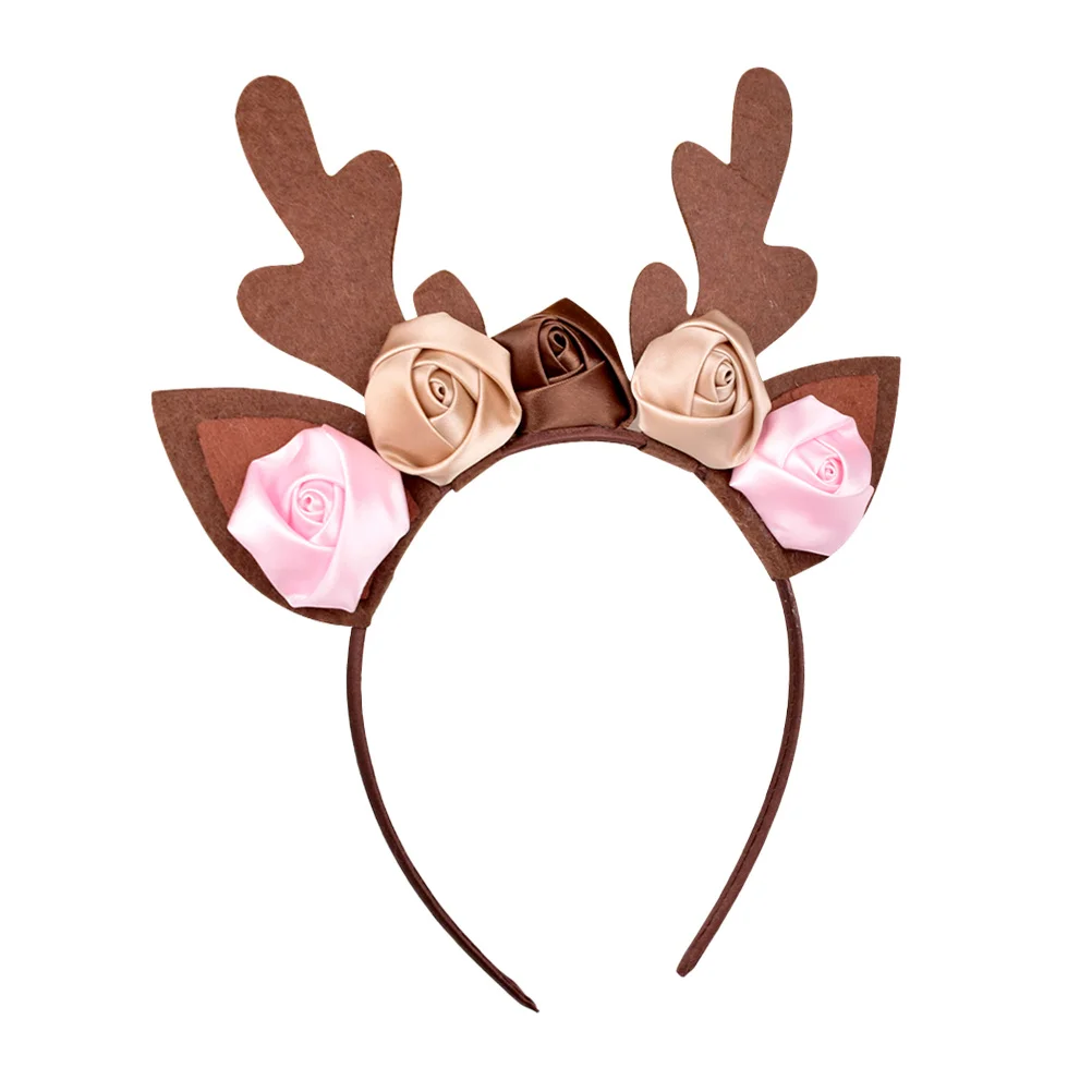 

1Pcs Brown Christmas Elk Hairband Antler Headband Party Hair Hoop Performance Accessory Christmas Hairband Antler Hair Clasp