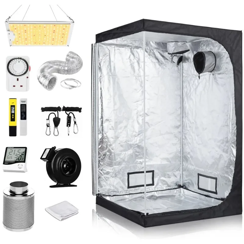 

Full litgrow kits tent, tent 48 "x 48" x 80 "with qb1000 LED Grow Lights 6 inches 440 CFM inline fan carbon filter