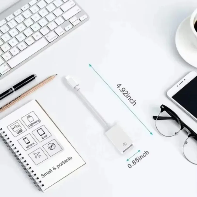 2 In 1 OTG Adapter For iPhone 17 16 15 14 13 Pro Plus 8 Pin To USB Cable 3.0 Converter For Mouse Keyboard Camera Card Reader