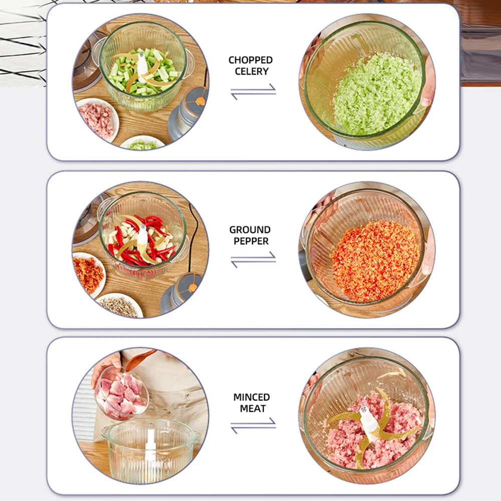 가정용 고기 분쇄기 전기 푸드 초퍼 다기능 주방 액세서리 요리 도구