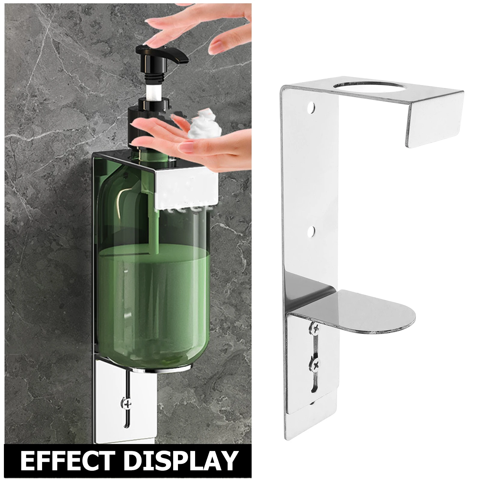 

Красивый держатель для дозатора мыла, подвесная бутылка для шампуня, настенный кронштейн, жидкий насос из нержавеющей стали, крепление для ручного шампуня без перфоратора, жидкость