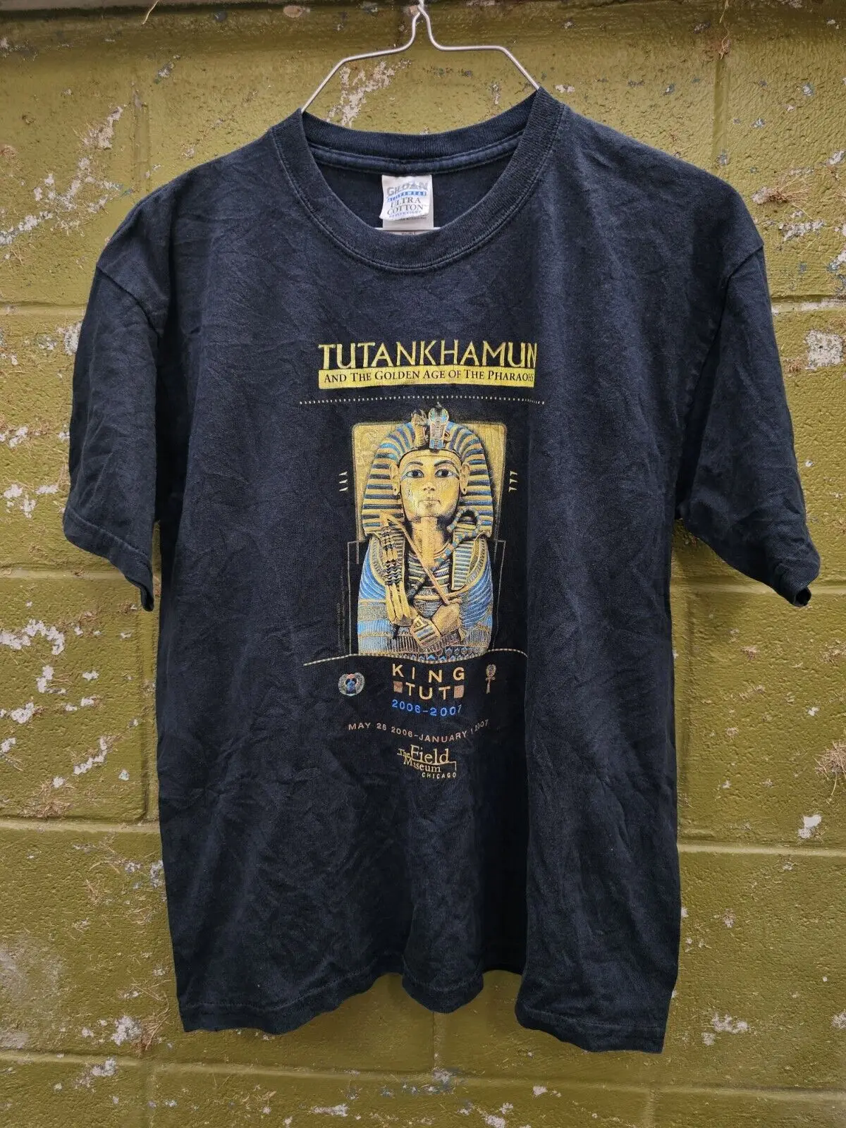 Y2K King Tut Field Museum Chicago Egypt Pharaoh Tutankhamun T-shirt Sz YOUTH L