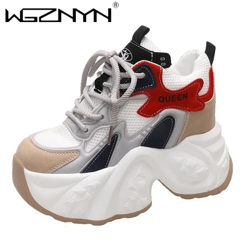 

NEW Women Chunky Sneakers 2024 Autumn Breathable Mesh Casual Shoes Wedge Heels Platform Shoes Chaussures Femme Sports Dad Shoes