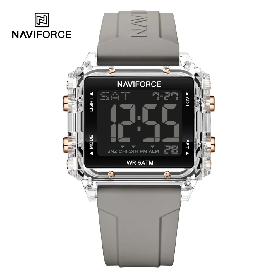 

NAVIFORCE Watches for Woman’s Date Dispay Silicone Strap Casual Waterproof Day Ladies Wristwatch LCD Digital Electronic Clocks